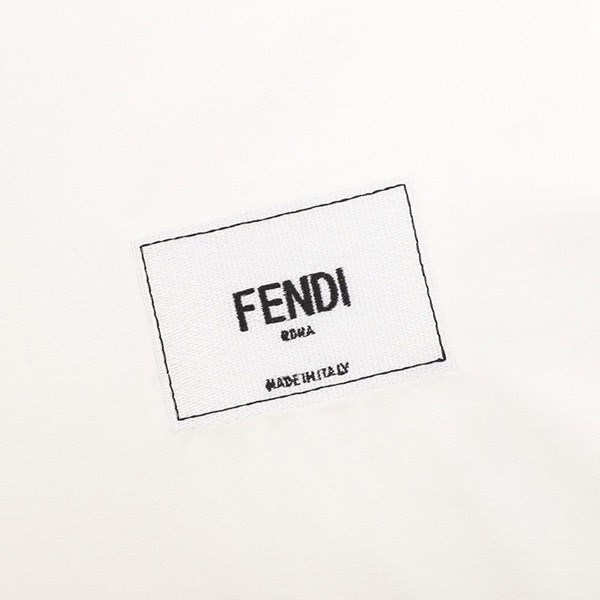 大人気!フェンディ コピー メンズ ロゴ刺繍 コットン 半袖 Tシャツ ホワイト feq54158